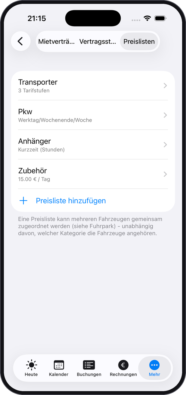 Preislisten
